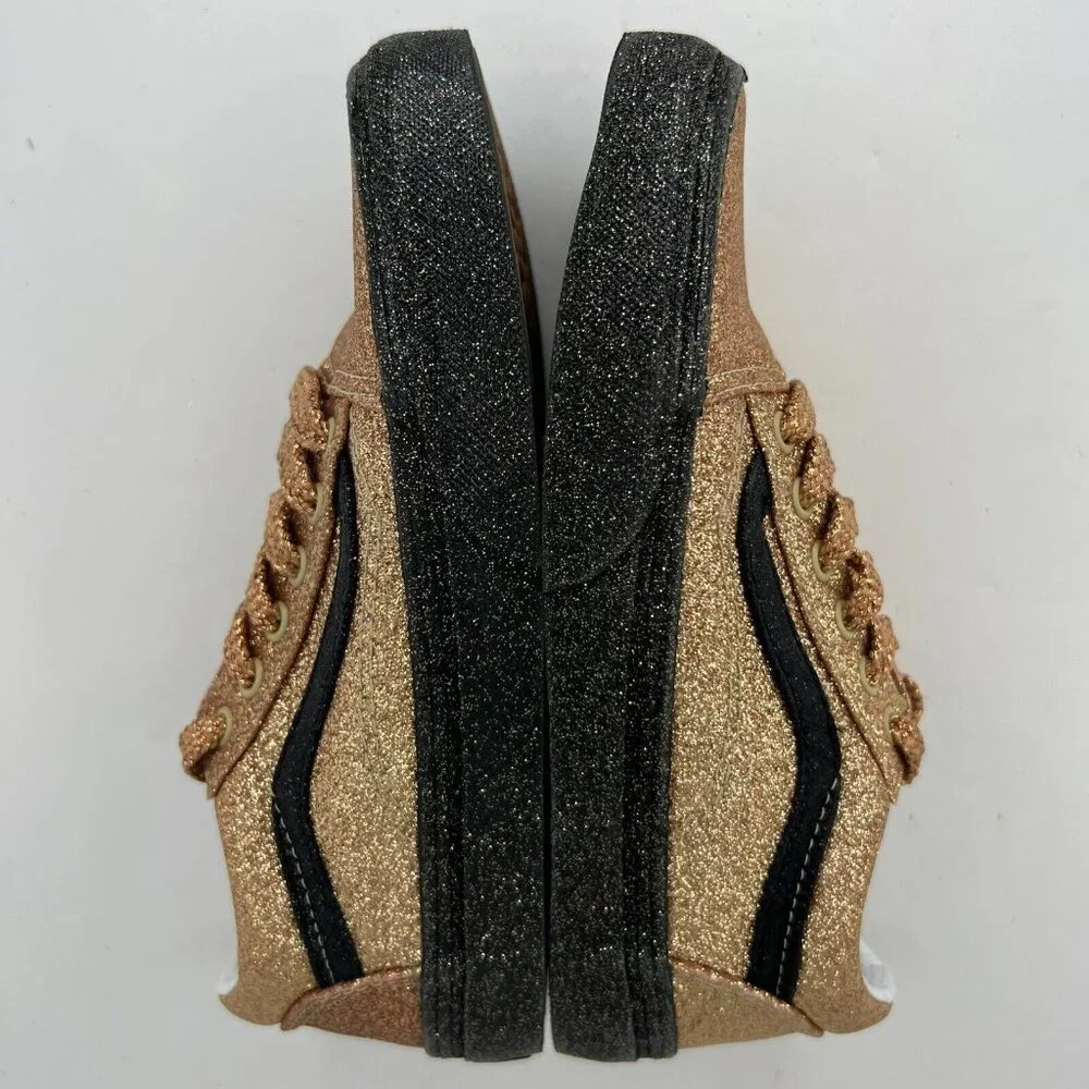 Vans Kids 508357 Gold Casual Old Skool Party Glitter Lace Up Size 2.5 Sneakers